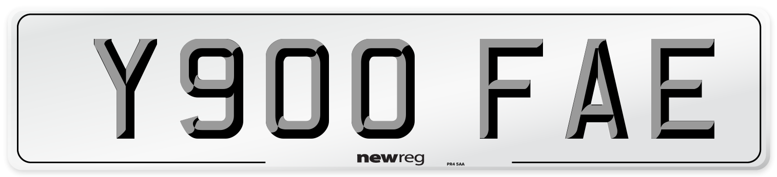 Y900 FAE Number Plate from New Reg